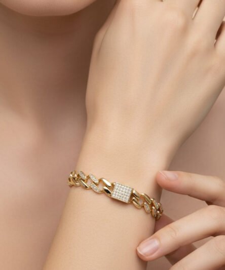 XUPING JEWELRY 14 Ayar Altın Kaplama, Mılky Way  Zirkon Taşlı Bileklik