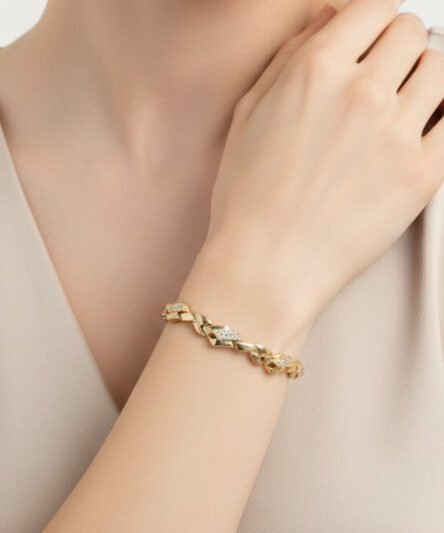 XUPING JEWELRY 14 Ayar Altın Kaplama, Sarmaşık  Zirkon Taşlı Bileklik