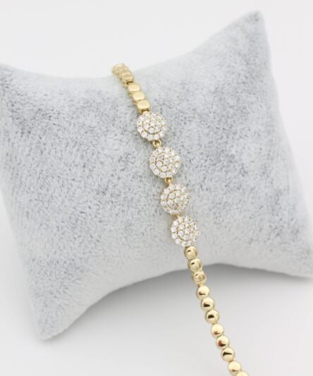 XUPING JEWELRY 14 Ayar Altın Kaplama, Shesra Zirkon Taşlı Bileklik