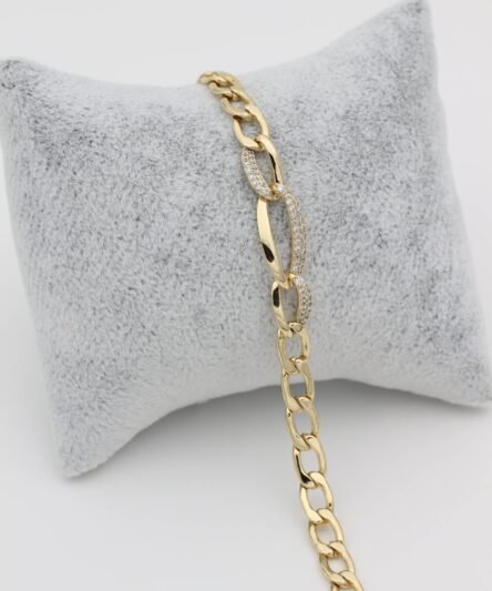 XUPING JEWELRY 14 Ayar Altın Kaplama, Liben zirkon taşlı Bileklik