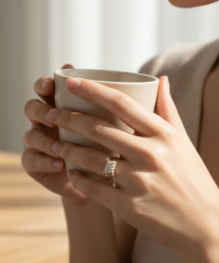 XUPING JEWELRY 14 Ayar Altın Kaplama, Baroni Zirkon Taşlı Yüzük