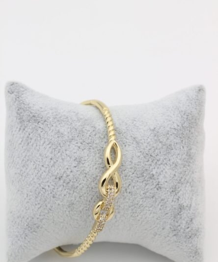 XUPING JEWELRY 14 Ayar Altın Kaplama, Sonsuz Model Zirkon Taşlı Kelepçe