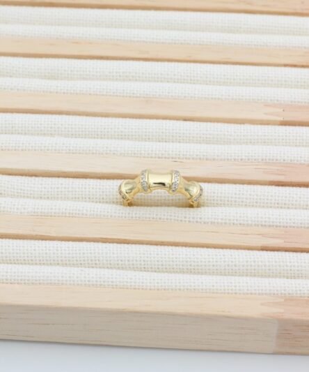 XUPING JEWELRY 14 Ayar Altın Kaplama, Kemik Model Zirkon Taşlı Yüzük