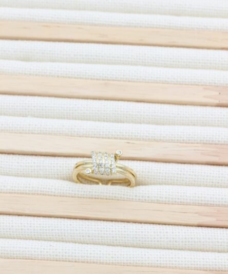 XUPING JEWELRY 14 Ayar Altın Kaplama, Baroni Zirkon Taşlı Yüzük