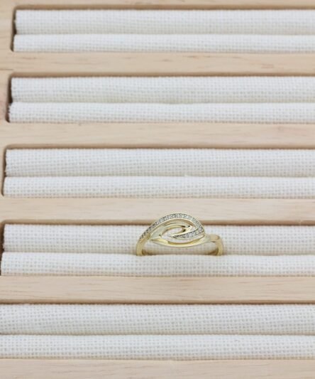 XUPING JEWELRY 14 Ayar Altın Kaplama, Olivera Zirkon Taşlı Yüzük