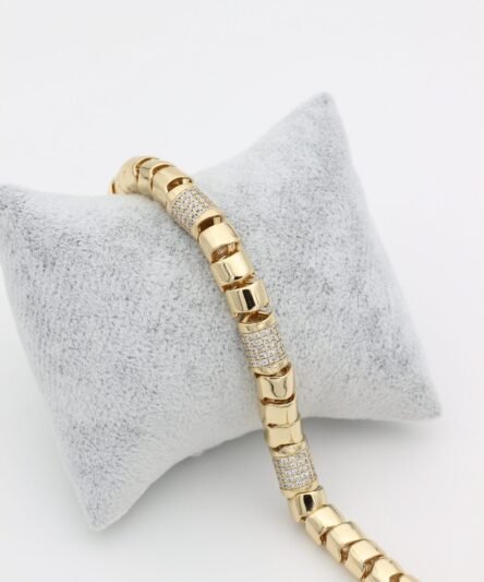 XUPING JEWELRY 14 Ayar Altın Kaplama, Sırma Model Zirkon Taşlı Bileklik