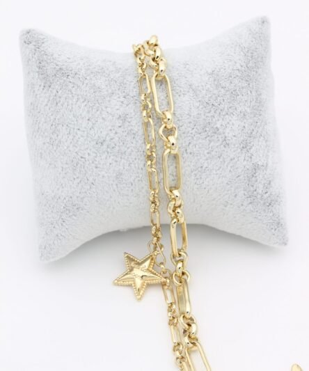 XUPING JEWELRY 14 Ayar Altın Kaplama, Yıldız Model Bileklik