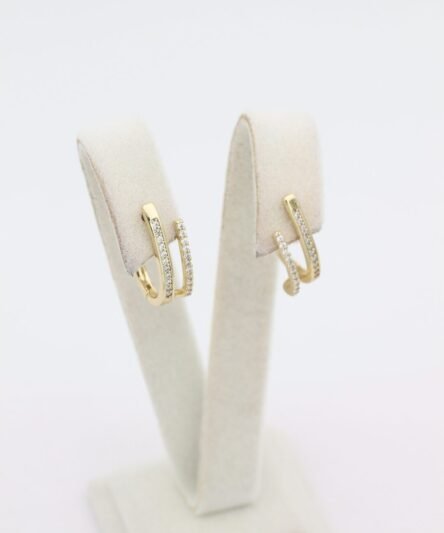 XUPING JEWELRY 14 Ayar Altın Kaplama, Ereniko Zirkon Taşlı Küpe