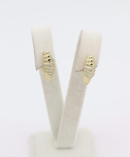 XUPING JEWELRY 14 Ayar Altın Kaplama, Bies Zirkon Taşlı Küpe