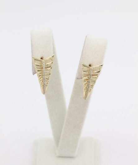 XUPING JEWELRY 14 Ayar Altın Kaplama, Üçgen Zirkon Taşlı Küpe