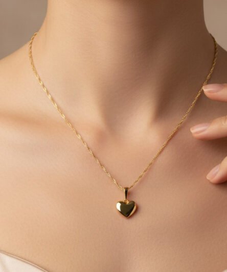 XUPING JEWELRY 14 Ayar Altın Kaplama, Minimal Kalp Model Kolye