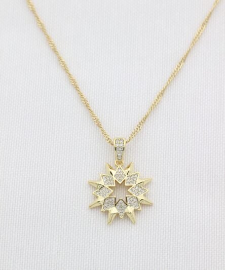 Vip Serisi/Stil İncisi 14 Ayar Altın Kaplama, Kutup Kristali Zirkon Taşlı Kolye