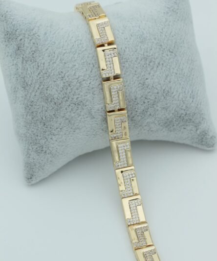 Stil İncisi/Xupıng Jewelry 14 Ayar Altın Kaplama, Pirinç Dikdörtgen Zirkon Taşlı Bileklik