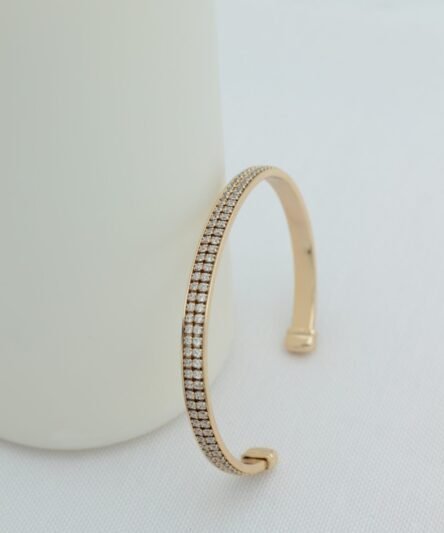 Stil İncisi/Xupıng Jewelry 14 Ayar Altın Kaplama, Zirkon Taşlı Kelepçe