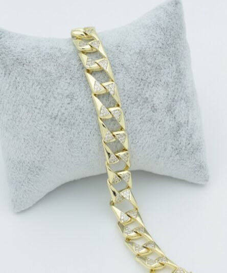 Stil İncisi/Xupıng Jewelry 14 Ayar Altın Kaplama, Grek Model  Zirkon Taşlı Bileklik