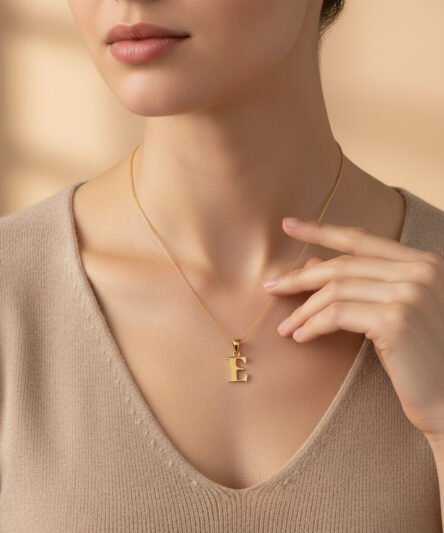 Stil İncisi/Xupıng Jewelry 14 Ayar Altın Kaplama, E Düz Harf Kolye