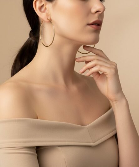 XUPING JEWELRY 14 Ayar Altın Kaplama, Halka büyük Küpe