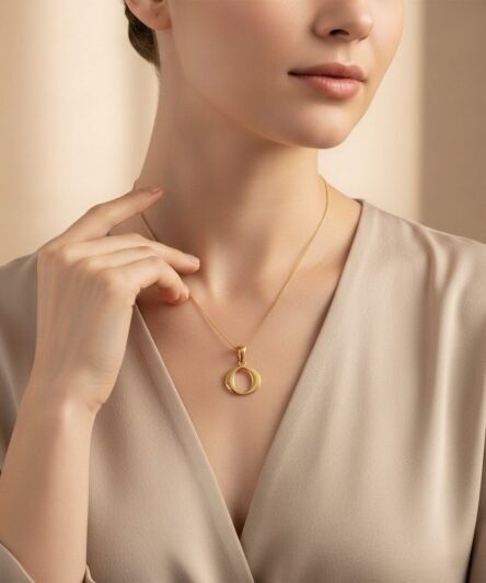 Stil İncisi/Xupıng Jewelry 14 Ayar Altın Kaplama, O Düz Harf Kolye